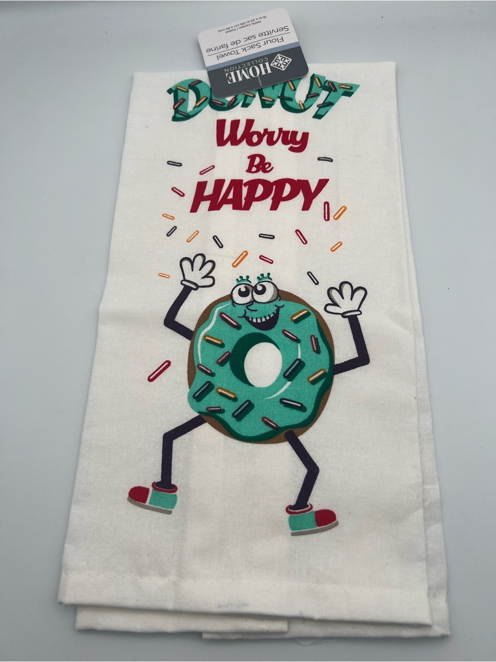 Home Collection Cotton Towel with Teal Donut and Red Accents Sets of 2 Kitchen